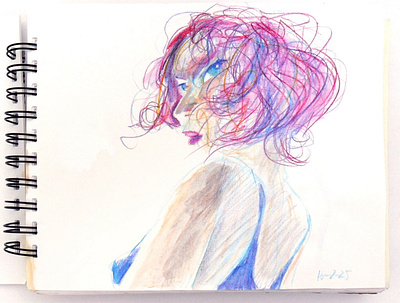 Untitled drawing illustration watercolour pencil woman