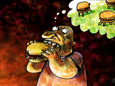 Ignorance has a lot of legs art cartoon digital color drawing fastfood humor illustration thoughts