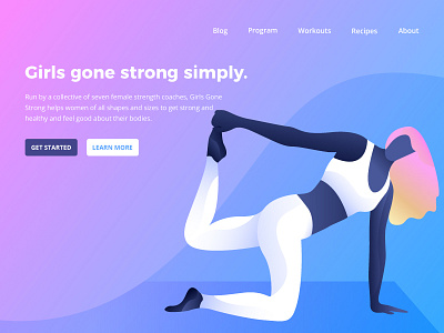 Girls gone Strong characters color graphic icon illustrations modern natural ui web