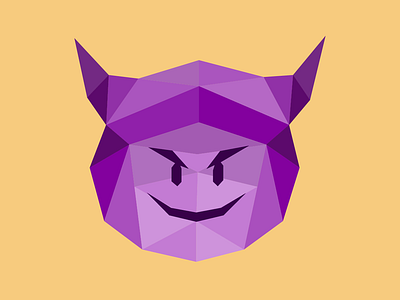 Purple Devil Emoji design flat graphic art icon illustration minimal vector web