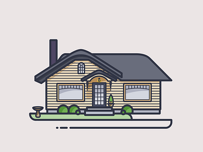 100 Houses / #012 house illustration laurelhurst line art