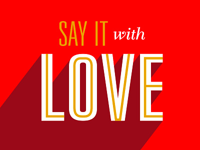 Say it with love gold love red type valentine valentines day