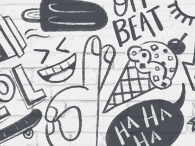 Humor Line Doodle WIP doodle humor ice cream lolly skateboard sketch wip