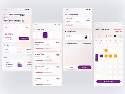 Train Ticket Booking App app design ux