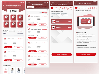 Bank Credit Application app design