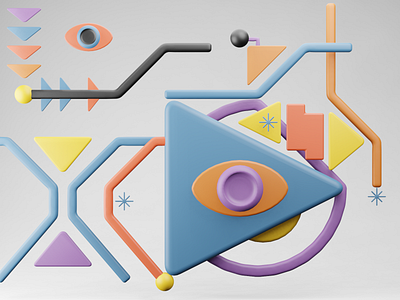 Bauhaus in 3D 3d abstract b3d bauhaus blender design eevee illustration render smooth soft