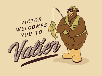 Victor the bear mascot design logo mascot small town