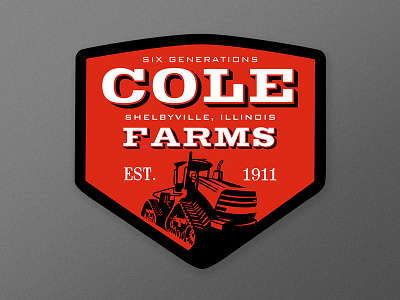Cole Farms Emblem crest emblem style farming logo design multicolored tractors