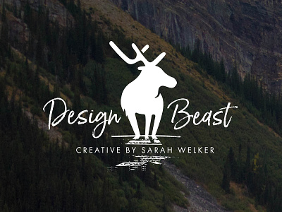 Final Logo for Design Beast Creative animal distressed logo design montana moose rebrand reflection vector art wildlife