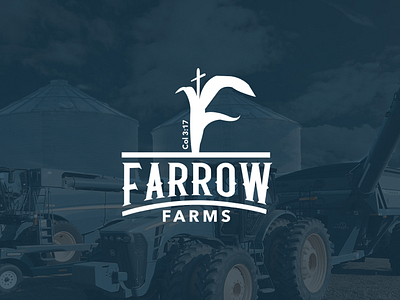 Farrow Farms Logo Design ag agriculture corn cross design emblem farm farming logo stalk