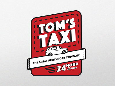 Tom’s Taxi Emblem [WIP] automobile automotive banner bold car emblem levc logo red taxi white