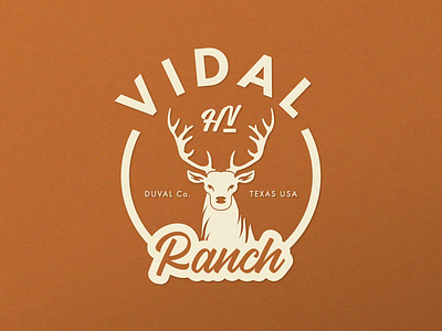 Vidal Ranch Logo Design buck circle deer emblem logo ranch