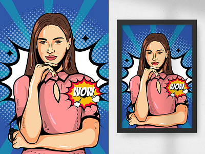 Pop art Portrait adobe illustrator art coretan creative design drawing fiverr graphic design illustration illustrations pop art portrait portrait illustration vector