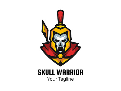 Skull warrior logo adobe illustrator army art badge branding design drawing graphic design helmet illustration logo logotype old shield skull soldier sparta sports vector warrior