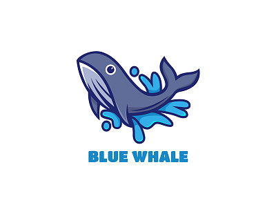 Blue whale adobe illustrator animal art blue branding design drawing graphic design illustration logo logotype sea shark vector whale whale vector
