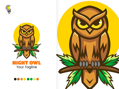 Owl logo vector mascot