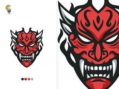 Traditional japanese demon mask