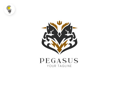Pegasus logo design brand branding business company design freedom graphic design horse icon illustration logo luxury mascot mascot logo pegasus shape stallion symbol vector wings