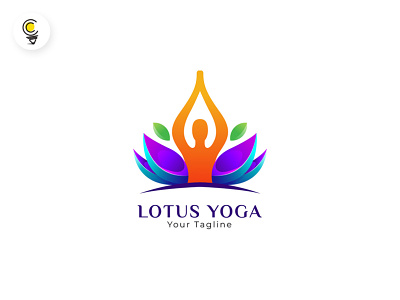Colorful gradient lotus yoga logo design adobe illustrator branding colorful design graphic icon illustration logo logotype lotus sport vector wellness yoga yoga studio
