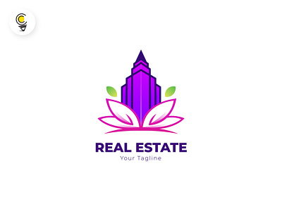 Colorful real estate logo design agent apartment branding colorful design estate icon illustration logo minimalist property real estate style vector