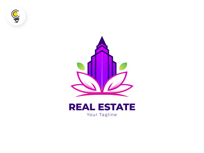 Colorful real estate logo design