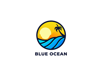 Ocean logo adobe illustrator art beach blue brand branding graphic graphic design illustration logo ui vector