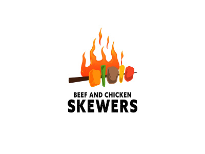 Skewers logo adobe illustrator branding design drawing illustration logo satay skewers ui vector