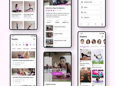 Yoga App mini program mobile design ui design ux design wechat yoga yoga app