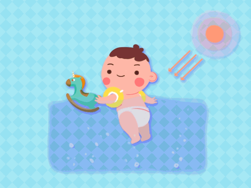 Baby sun protection baby baby sun protection design gif animation illustration mother