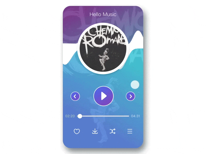 Music Page Practice ae animation blue music player purple