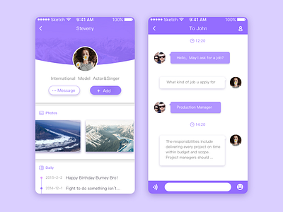 App color practice app chat home member purple talk