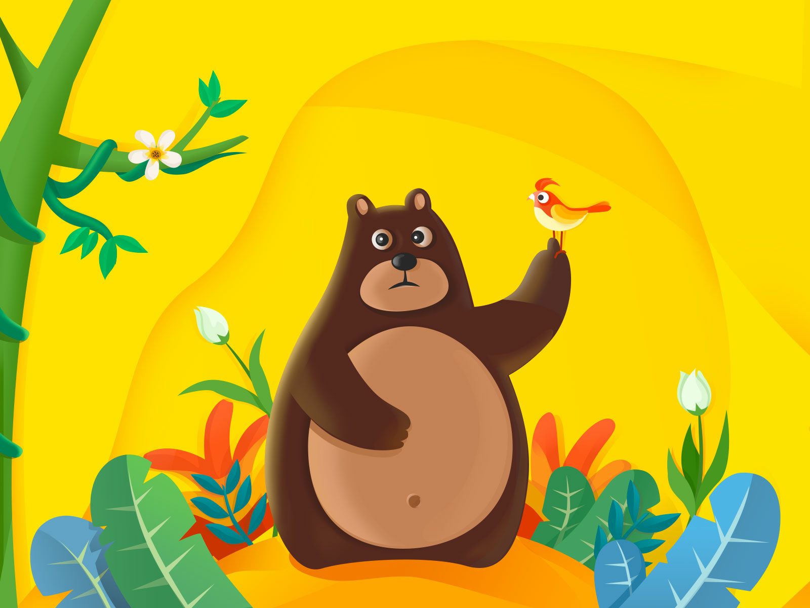 a-bear-in-the-wood-by-chamon-on-dribbble