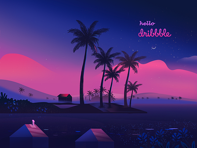 hello dribbble by Fish on the left on Dribbble