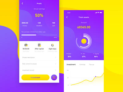 Investment And Financing Attempt app、ui design ui