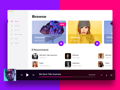 Personalized Music Recommendation demo design ui