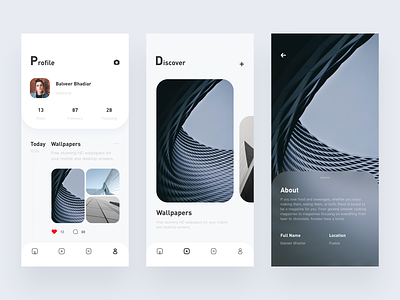 Social Conceptual Design app app、ui colour demo design icon social typography ui ux while