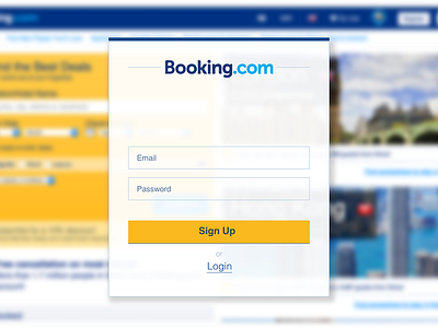 Redesign Booking Sign Up