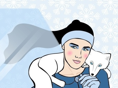 Winter Ball Poster Collab w/ Libby de Souza arctic fashion fox girl ice illustration snowflake winter