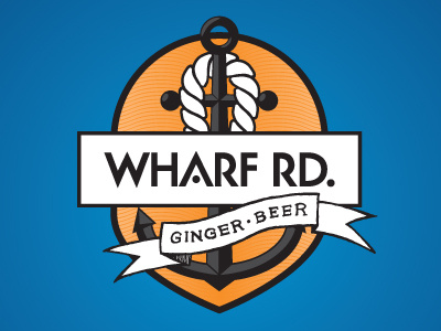 Wharf Rd. Ginger Beer logo anchor beer draught ginger logo rd tap wharf