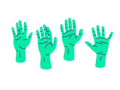 A show of hands digital hands illustration