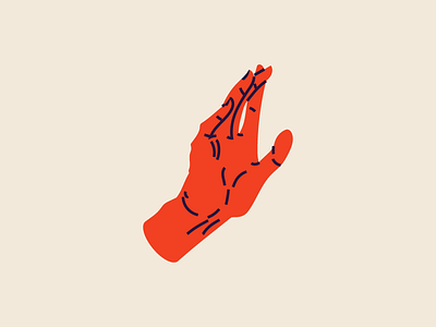Hand 2 digital fingers hand illustration lines palm