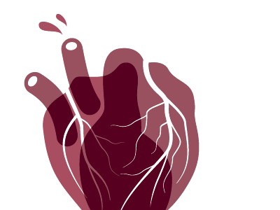 Valentines Card anatomical heart human letterpress vector