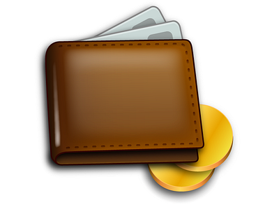 Wallet coin credit card icon illustration wallet