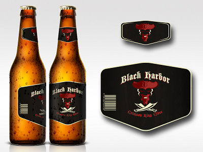 Black Harbor Beer Label beer design illustration label packaging pirate yum