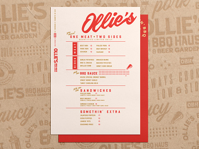 Ollies BBQ Haus Menu bbq brand identity branding design logo menu design restaurant type typography vector