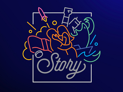 Story design illustration logo