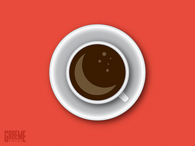 The Night Shift coffee design flat icon illustration minimal space star