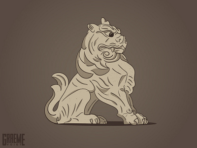 Shishi adobe character china design illustration japan lion mythology tokyo wacom