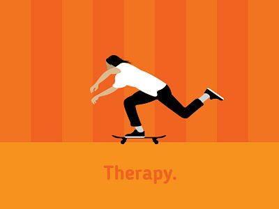 Therapy No. 1 deck illustration illustrator minimal ollie skate skateboarding therapy wacom