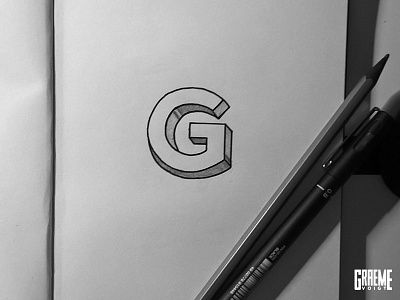 G is for Gotham 3d art drawing gotham helvetica paint pen pencil type typography